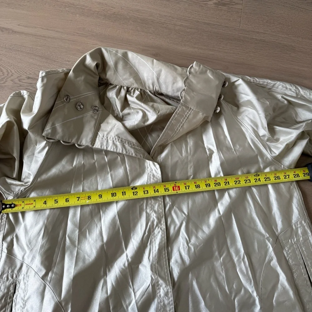 mycra pac Designer Wear‎ Long beige reversible Trench Raincoat SZ M/L 6 Rare VTG - Picture 10 of 14